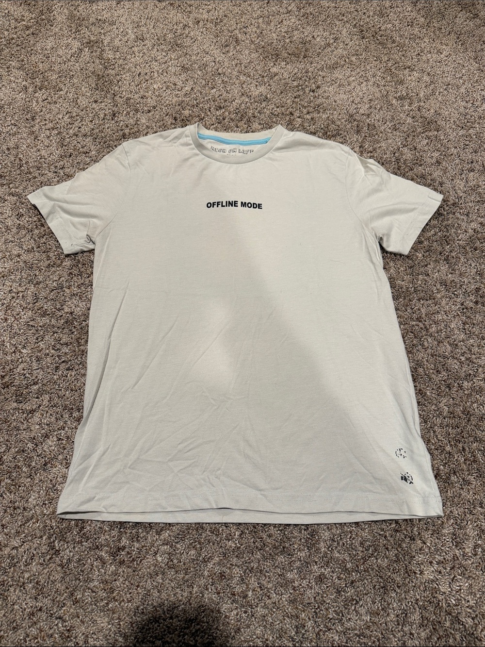 “Offline Mode” Men's Crew Neck T-Shirt - Light Gray by Cactus Man